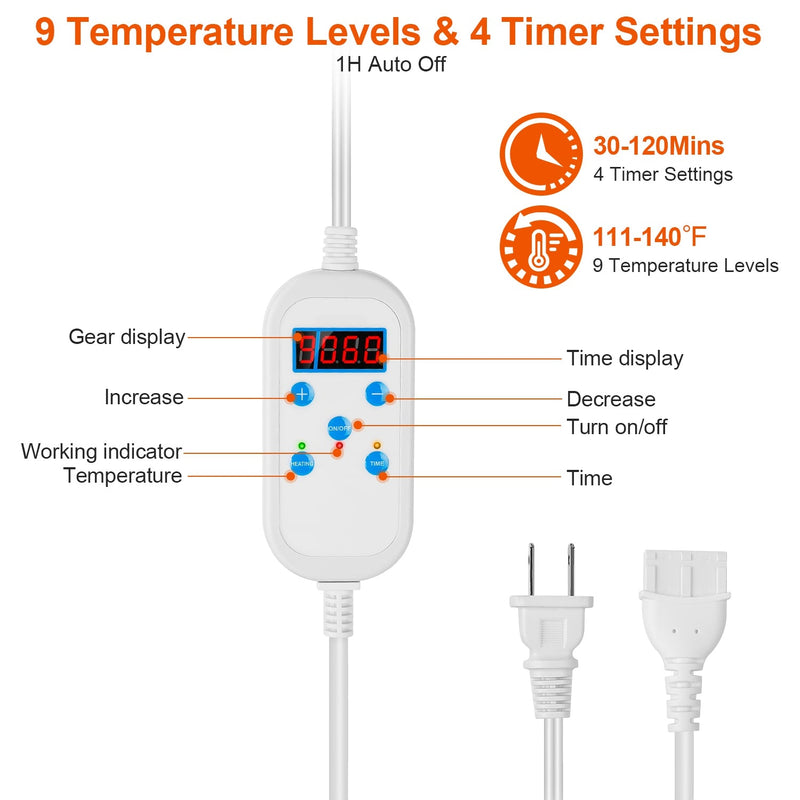 Electric Heating Pad with 9 Temperature Levels Wellness - DailySale