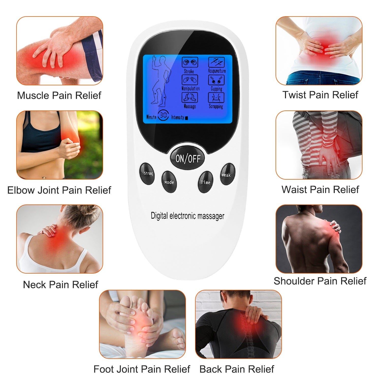 Electric Muscle Stimulator with Electrode Pads Wires Wellness - DailySale