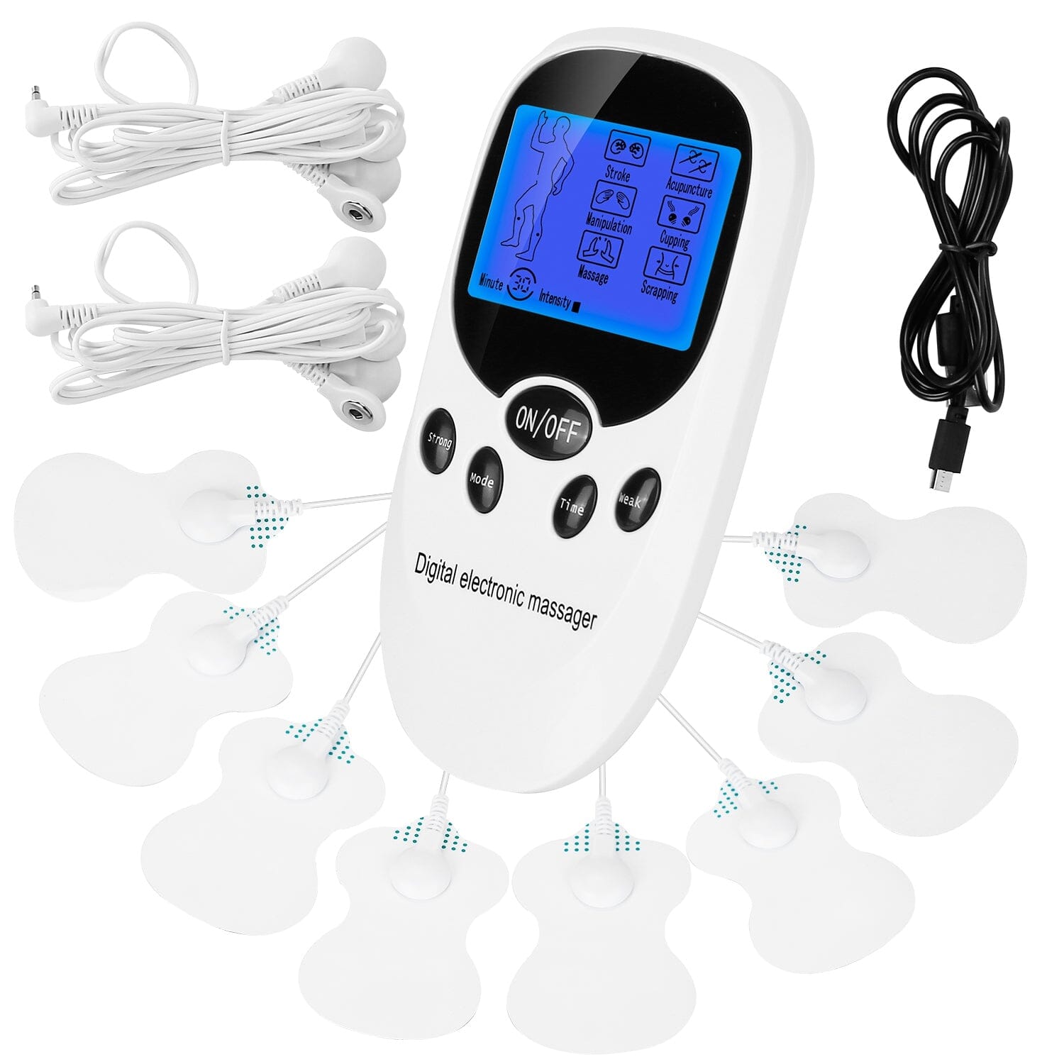 Electric Muscle Stimulator with Electrode Pads Wires Wellness - DailySale