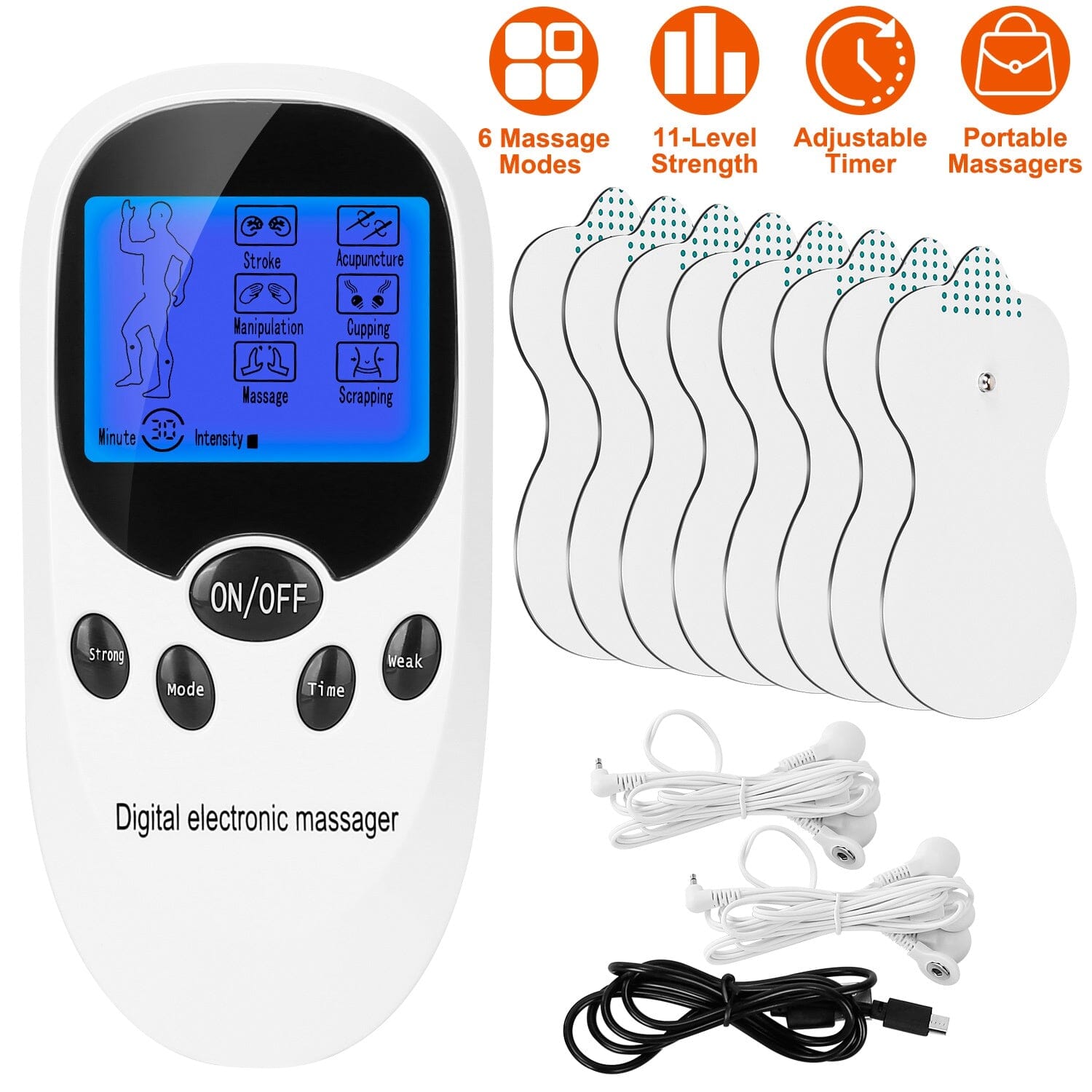 Electric Muscle Stimulator with Electrode Pads Wires Wellness - DailySale