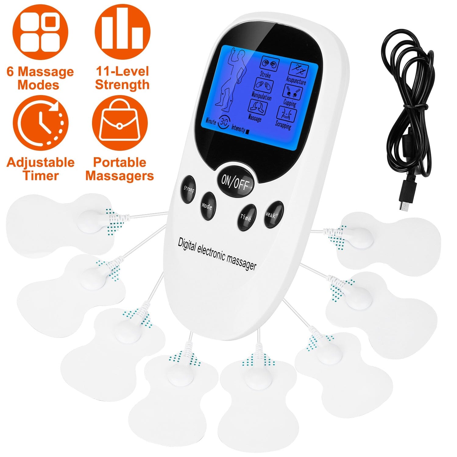 Electric Muscle Stimulator with Electrode Pads Wires Wellness - DailySale