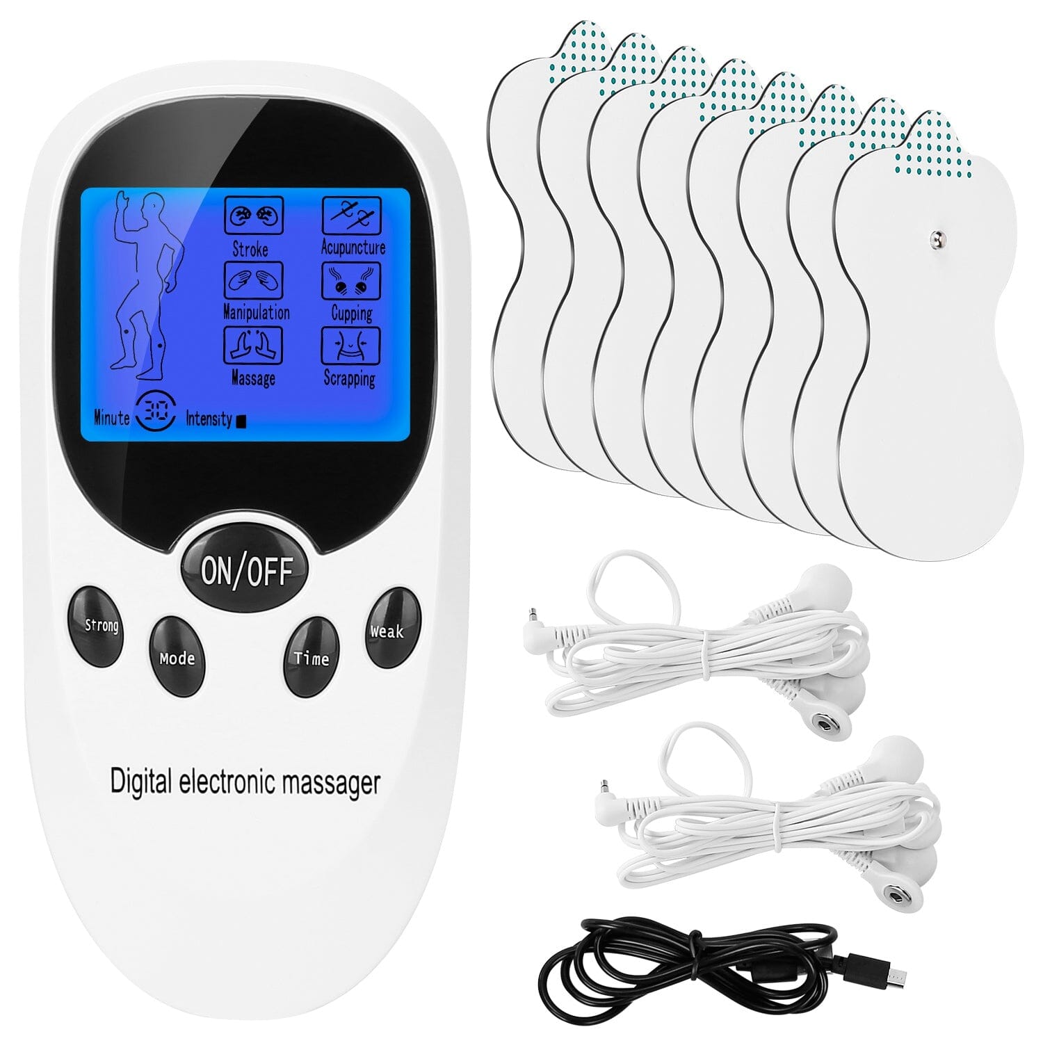 Electric Muscle Stimulator with Electrode Pads Wires Wellness - DailySale