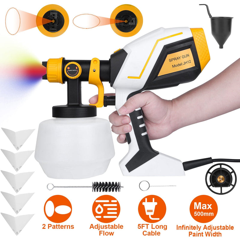 Electric Paint Sprayer HVLP with Different Spray Patterns 1200ML Detachable Container Home Improvement - DailySale