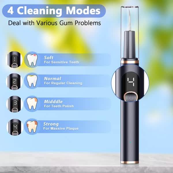 Electric Plaque Remover for Teeth, Rechargeable Teeth Cleaning Kit with 4 Modes Beauty & Personal Care - DailySale