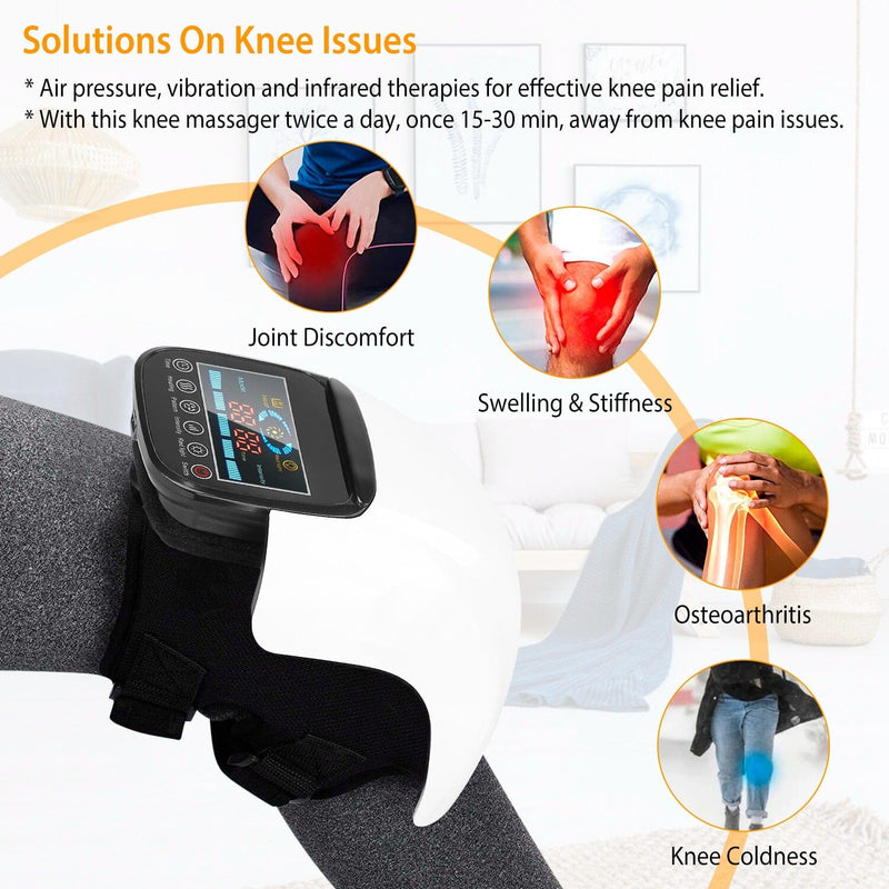 Electric Rechargeable Knee Massager Infrared Heat Pain Relief Therapy Wellness - DailySale