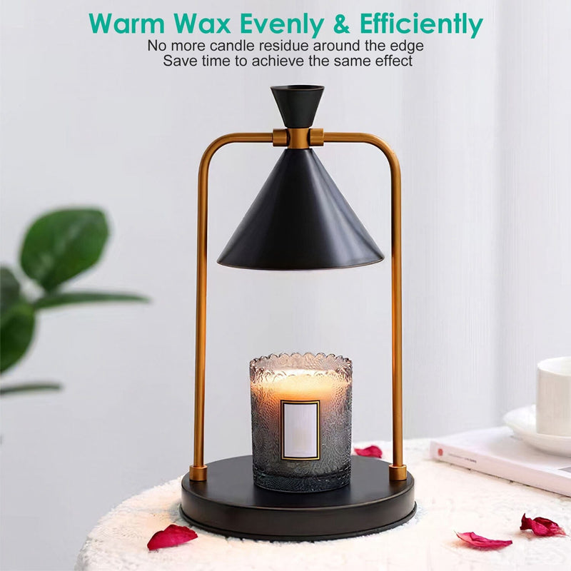 Candle Warmer Wax Melts Electric Candle Warmer With 2 Bulbs Timer Dimmer  Amber Adjustable Height Warmer For Home Night Light