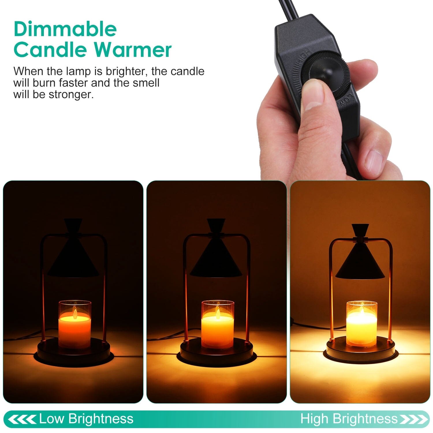 Electric Wax Melt Warmer Lamp Dimmable with 2 GU10 Bulbs Indoor Lighting - DailySale