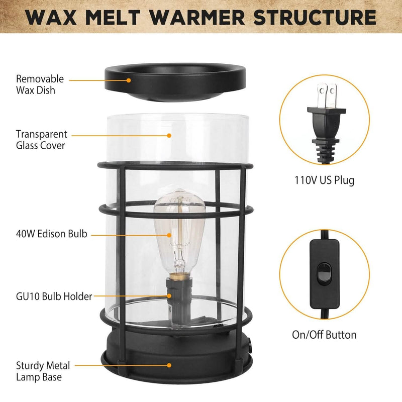 Electric Wax Melt Warmer Vintage Light Bulb Wellness - DailySale