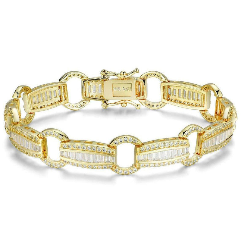 Elegant Baguette Link Crystal Tennis Bracelet Bracelets Gold - DailySale