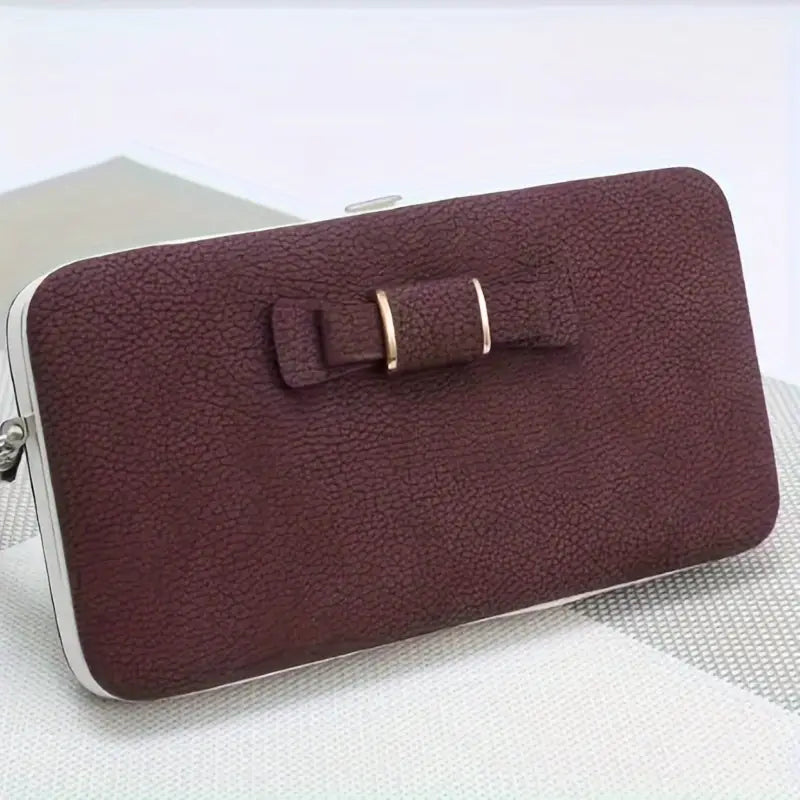 Elegant Bow Decor Phone Wallet Women's Shoes & Accessories Purple - DailySale