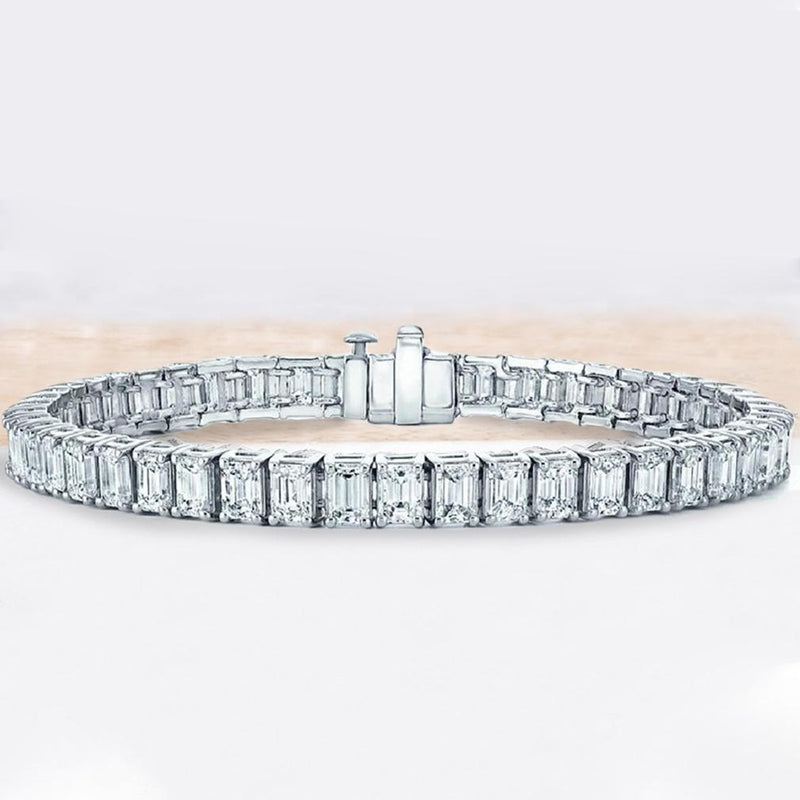 Emerald Cut Tennis Bracelet Made with Swarovski Elements Jewelry - DailySale