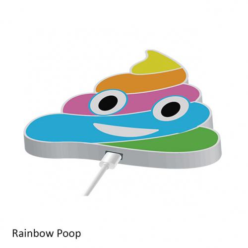 Emoji Themed Wireless Phone Charger Gadgets & Accessories Rainbow Poop - DailySale