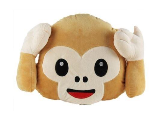Emoticon Plush Decorative Pillows - Assorted Styles Linen & Bedding Hear No Evil Monkey - DailySale