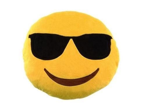 Emoticon Plush Decorative Pillows - Assorted Styles Linen & Bedding Smiling Face with Sunglasses - DailySale