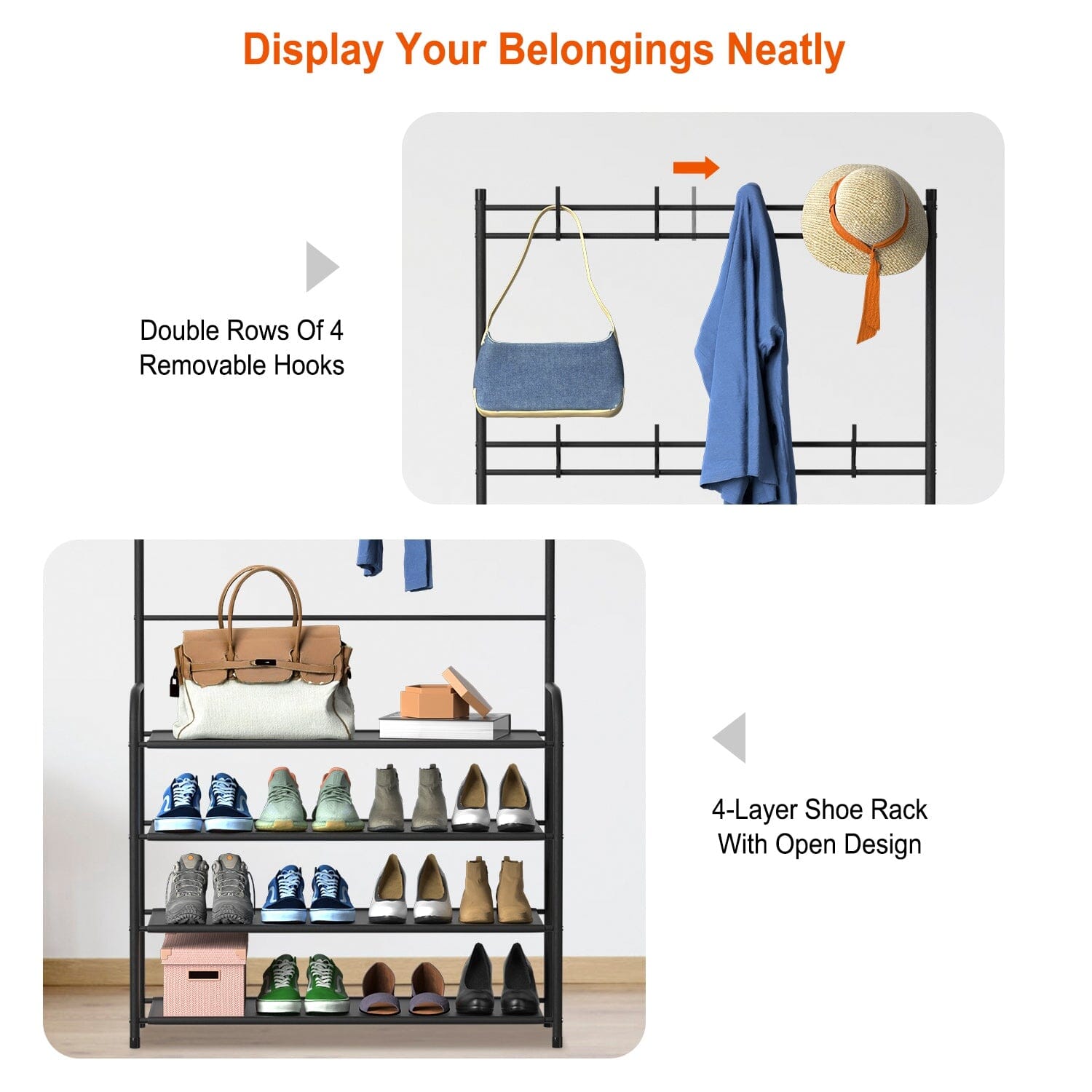 Entryway Coat Hat Rack Shoe Storage Shelf Closet & Storage - DailySale