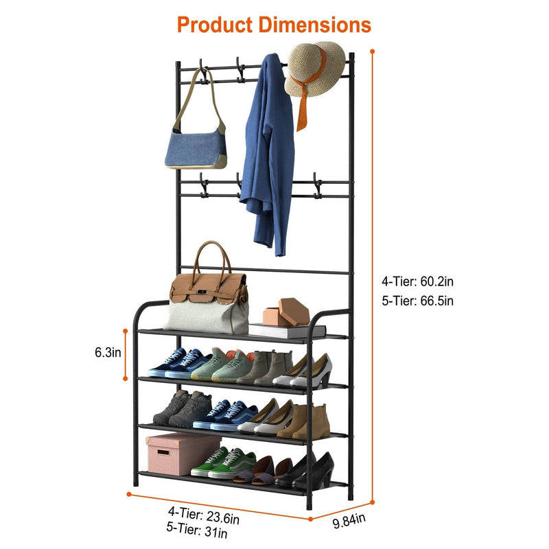 Entryway Coat Hat Rack Shoe Storage Shelf Closet & Storage - DailySale