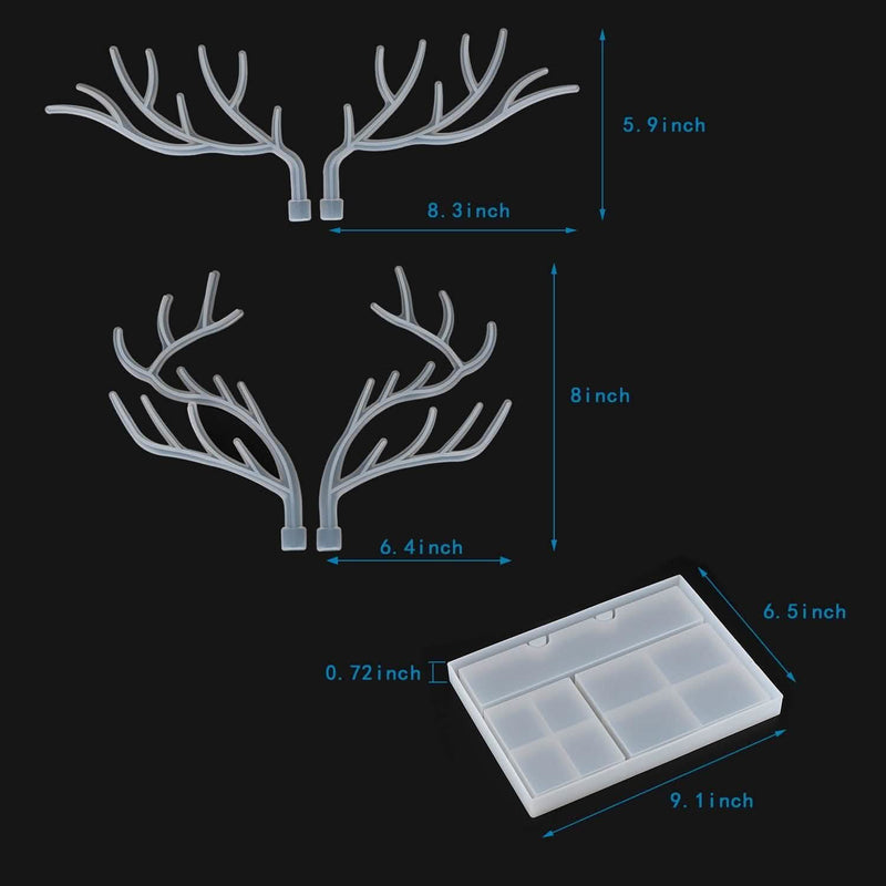 Epoxy Resin Silicone Molds Antlers Tree Branch Tray Jewelry Displayed Organizer Closet & Storage - DailySale