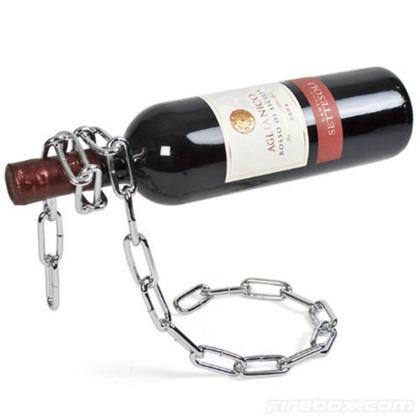 Eravino Novelty Magic Floating Steel-Link Chain Wine Bottle Holder Kitchen Essentials - DailySale