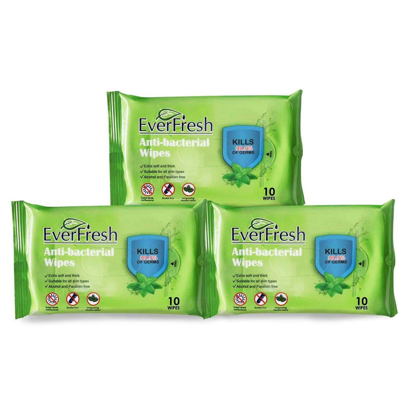 Everfresh Anti-Bacterial Wipes Beauty & Personal Care 30-Pack - DailySale