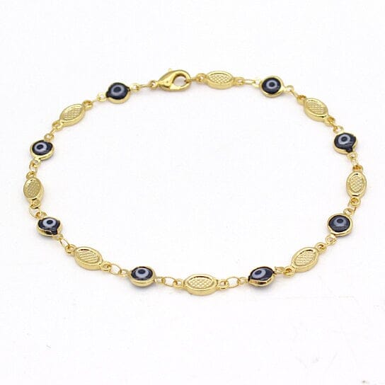 Evil Eye Anklet 10'' Blue High Polish Bracelets - DailySale