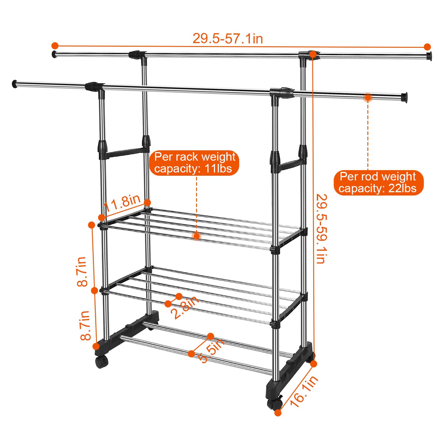 Extendable Garment Hanging Rack Closet & Storage - DailySale