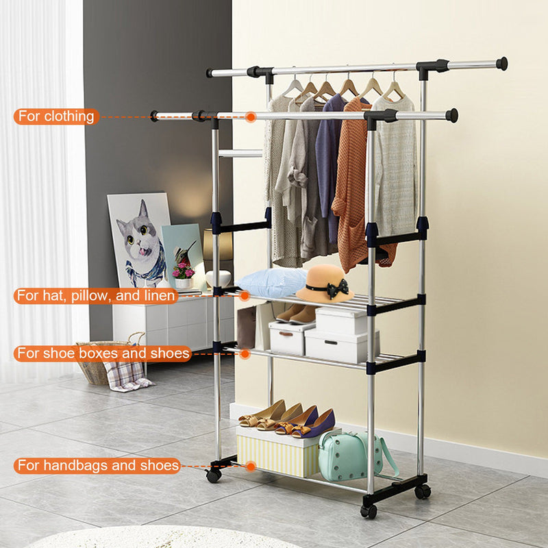 Extendable Garment Hanging Rack Closet & Storage - DailySale