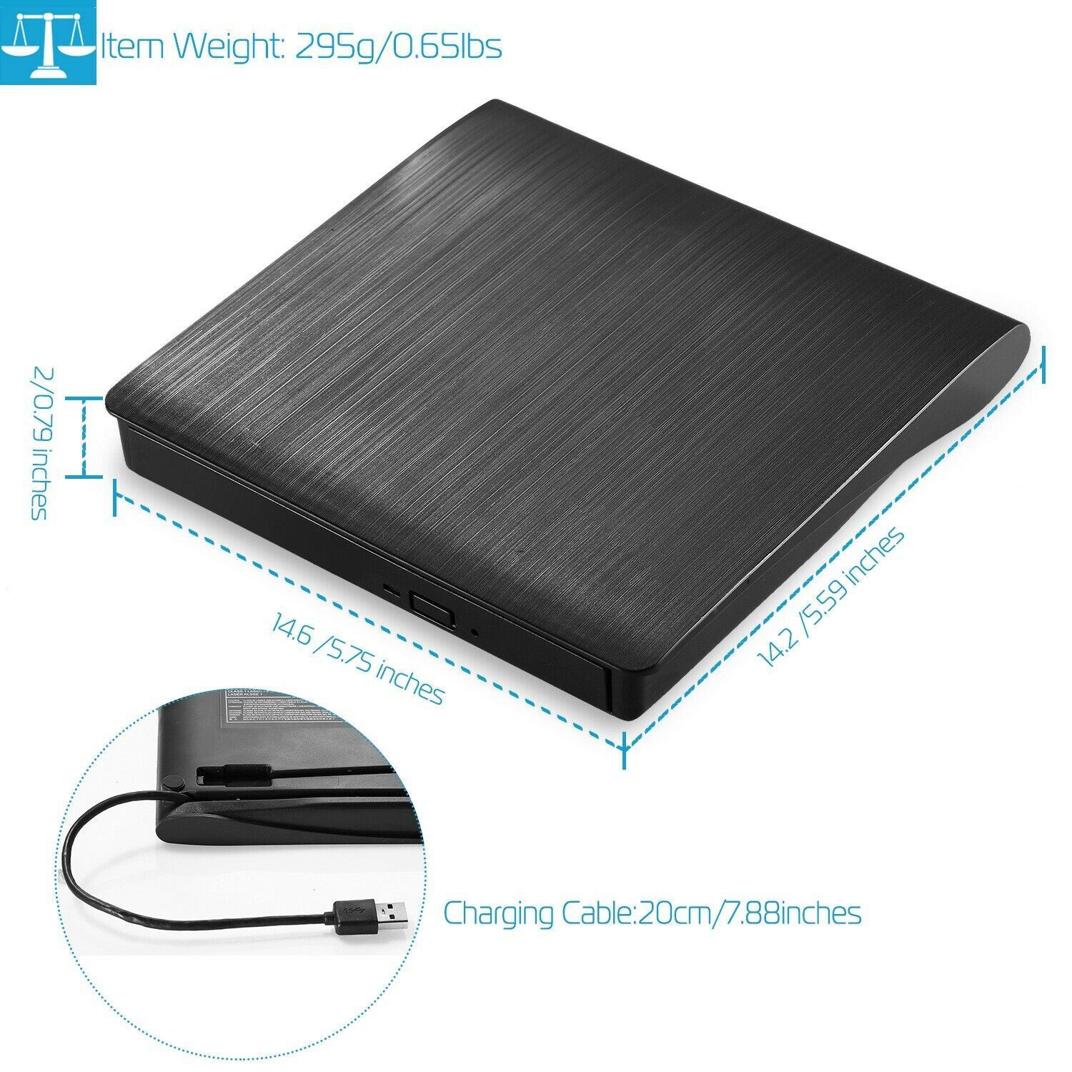 External CD DVD Drive USB 3.0 Slim Computer Accessories - DailySale