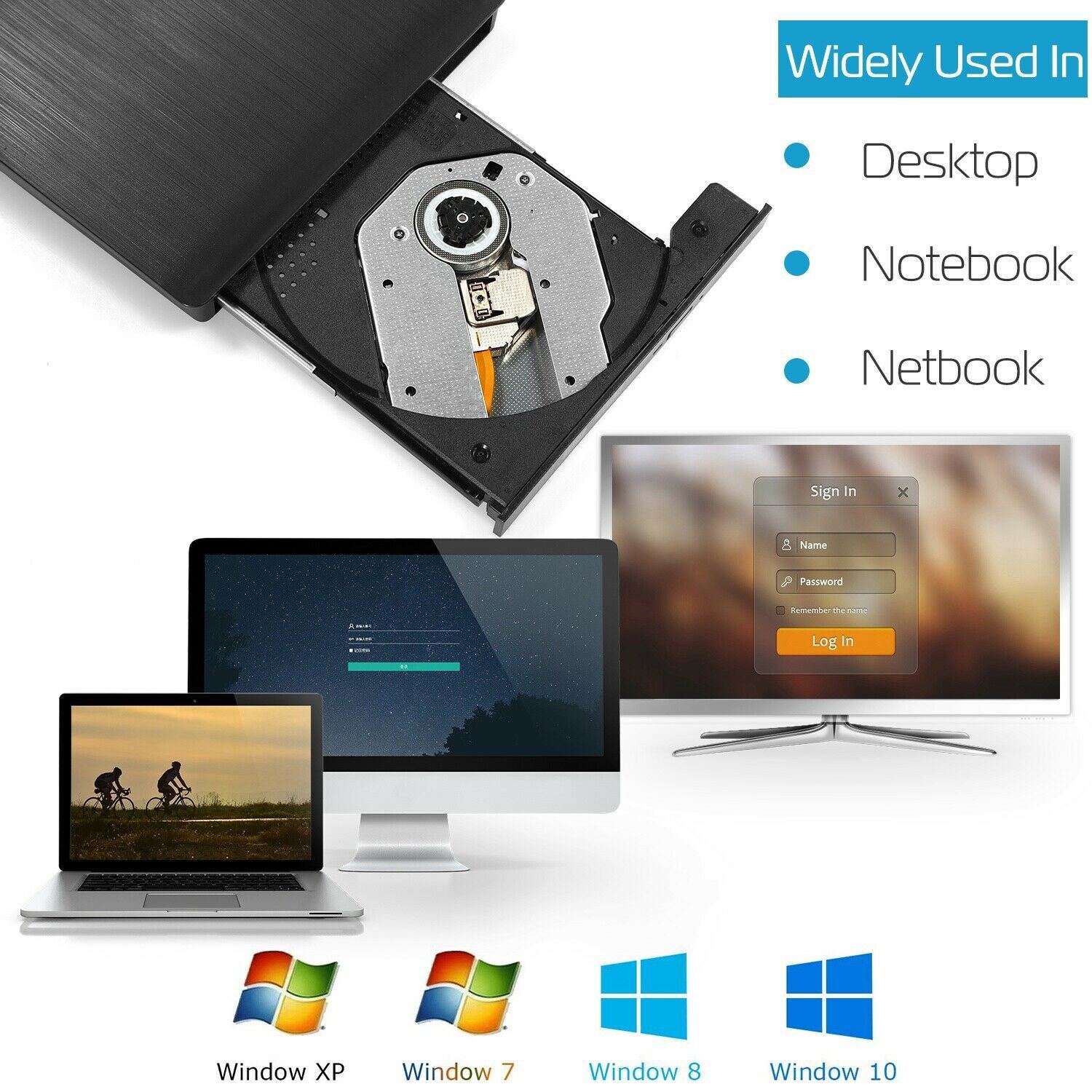 External CD DVD Drive USB 3.0 Slim Computer Accessories - DailySale