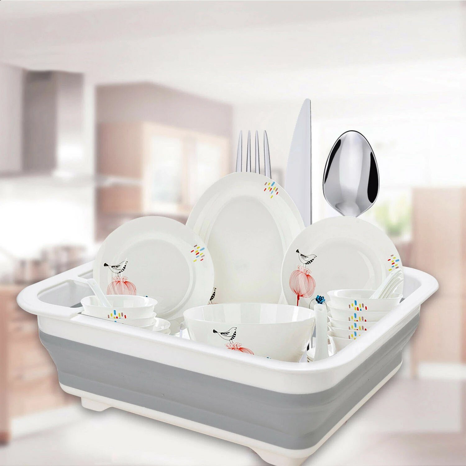 Extra Large Dish Drying Rack with Utensil Holder Kitchen & Dining - DailySale