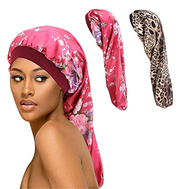 Extra Long Satin Bonnet Sleep Cap Long Bonnet for Braids Hair Loose Cap Women's Shoes & Accessories - DailySale