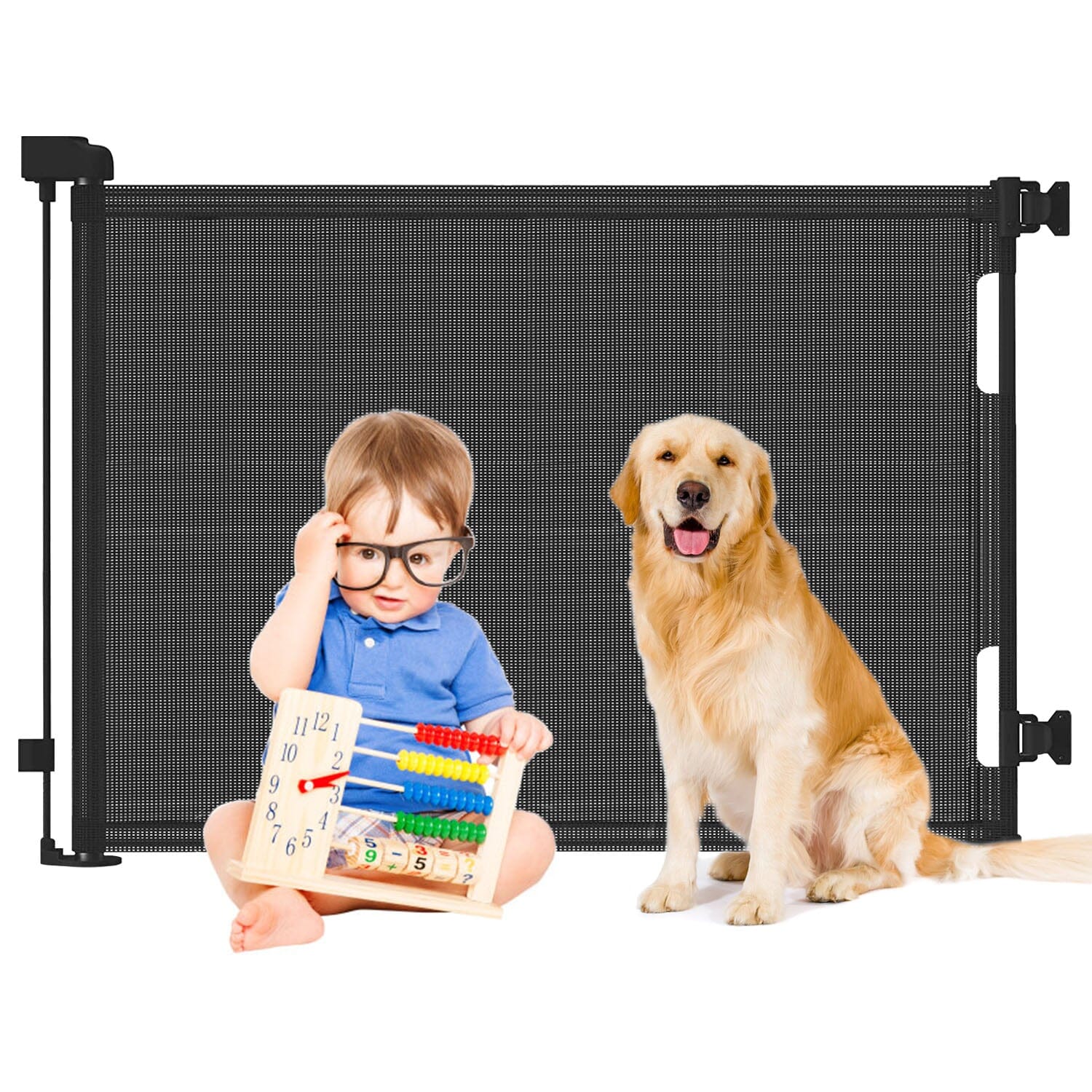 Extra Wide Child Safety Gate Retractable Door Baby - DailySale