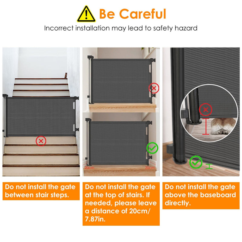 Extra Wide Child Safety Gate Retractable Door Baby - DailySale