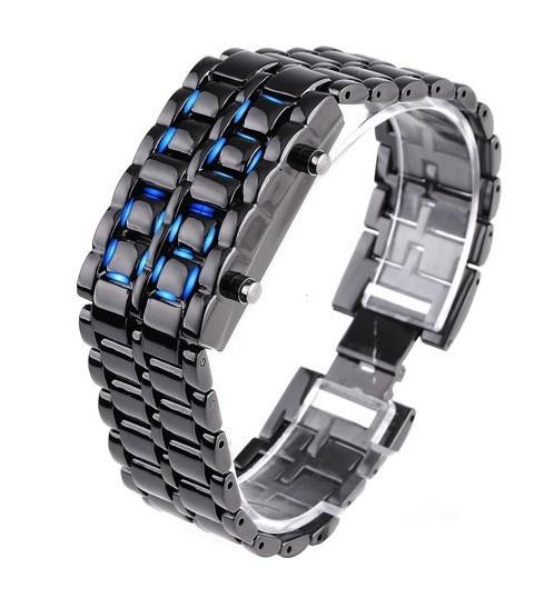 Faceless Unisex Stainless Steel Titanium Waterproof LED Watch Men's Apparel Black Blue LED - DailySale