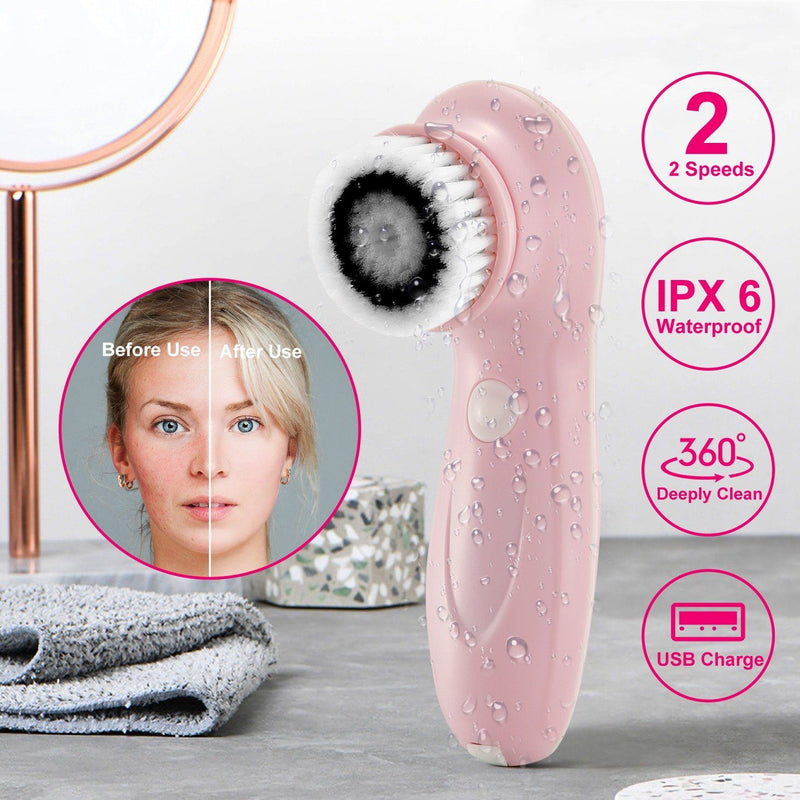 Facial Cleansing Brush IPX6 Waterproof 2 Speed Face Brush Beauty & Personal Care - DailySale