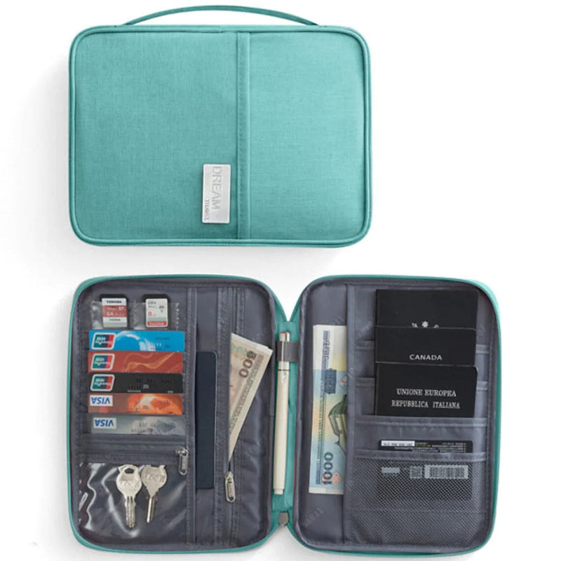 Family Travel Document Organizer Capacious Passport Holder Wallet Bags & Travel Blue - DailySale