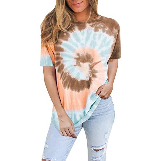 Famulily Women's Tie Dye Sweatshirt Casual Long Sleeve Crewneck Pullover Shirts Women's Clothing Brown S - DailySale
