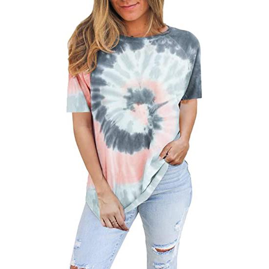 Famulily Women's Tie Dye Sweatshirt Casual Long Sleeve Crewneck Pullover Shirts Women's Clothing Gray S - DailySale