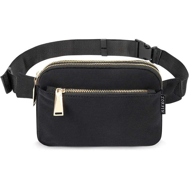 Fashion Waist Pack Belt Bag with Adjustable Strap Bags & Travel Black - DailySale