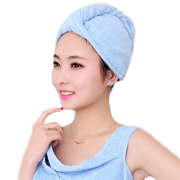 Fashion Women Microfiber Dry Hair Towel Bath Blue - DailySale