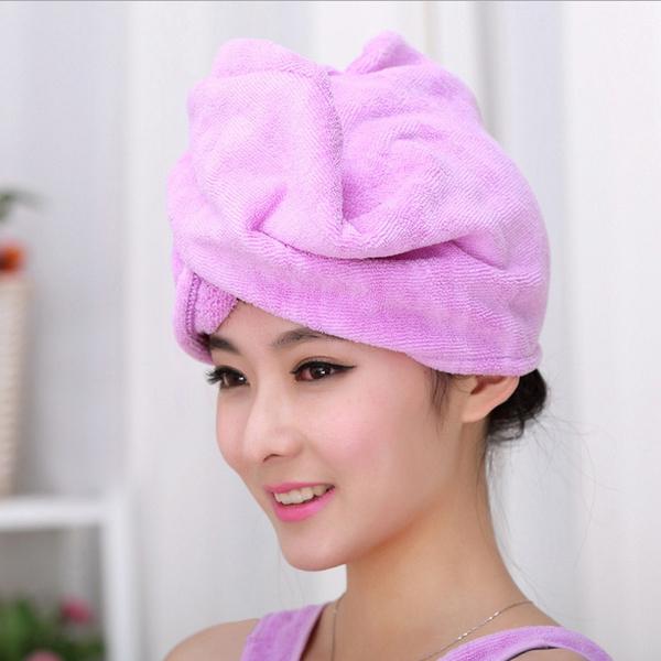 Fashion Women Microfiber Dry Hair Towel Bath Violet - DailySale