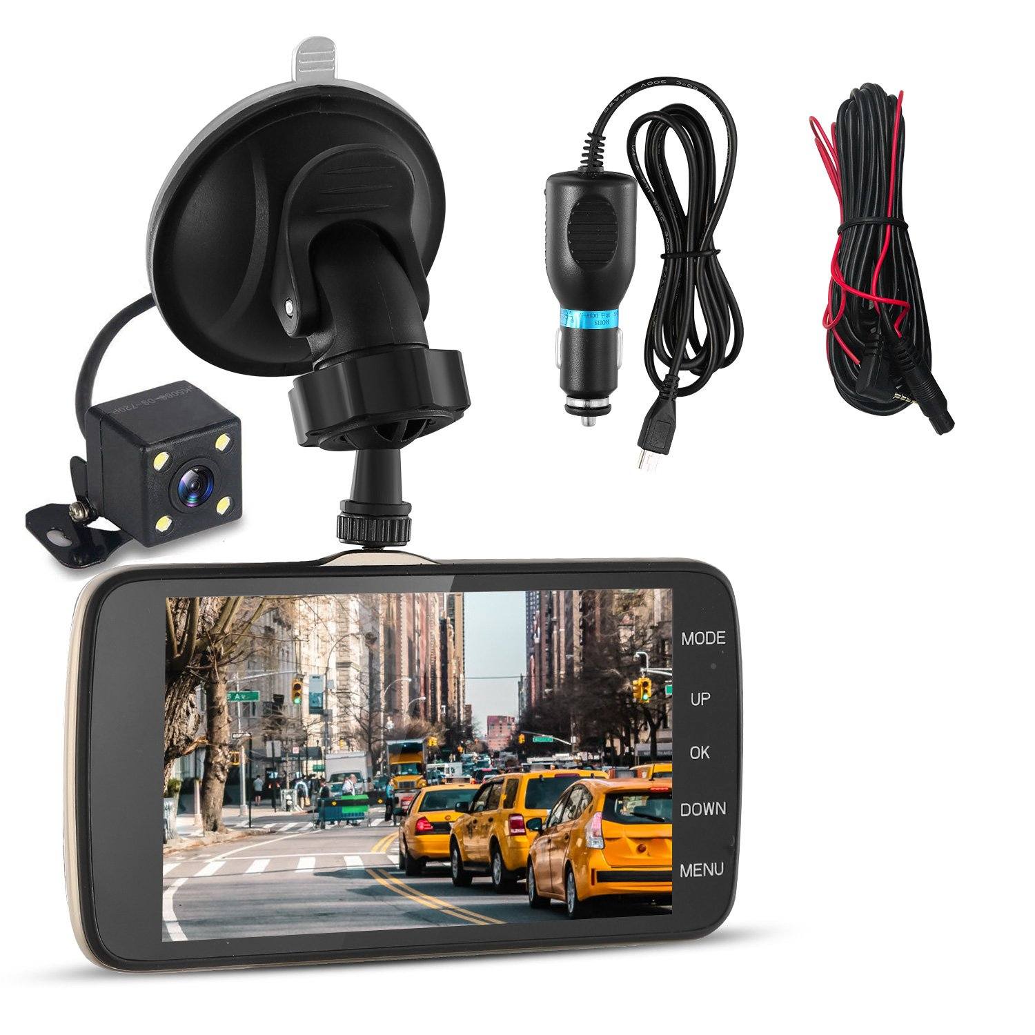 FHD 1080P Dash Cam 4" Screen Dual Cameras Automotive - DailySale