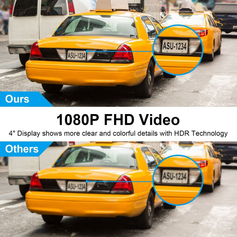 FHD 1080P Dash Cam 4" Screen Dual Cameras Automotive - DailySale