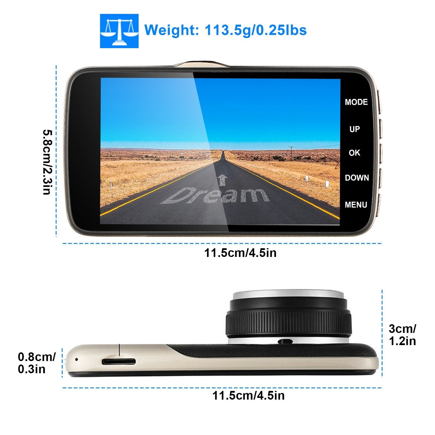 FHD 1080P Dash Cam 4" Screen Dual Cameras Automotive - DailySale