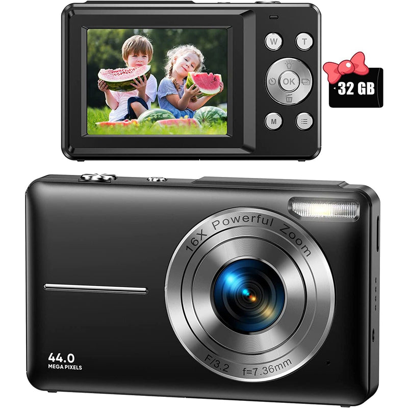 FHD 1080P Digital Camera for Kids Cameras & Drones Black - DailySale