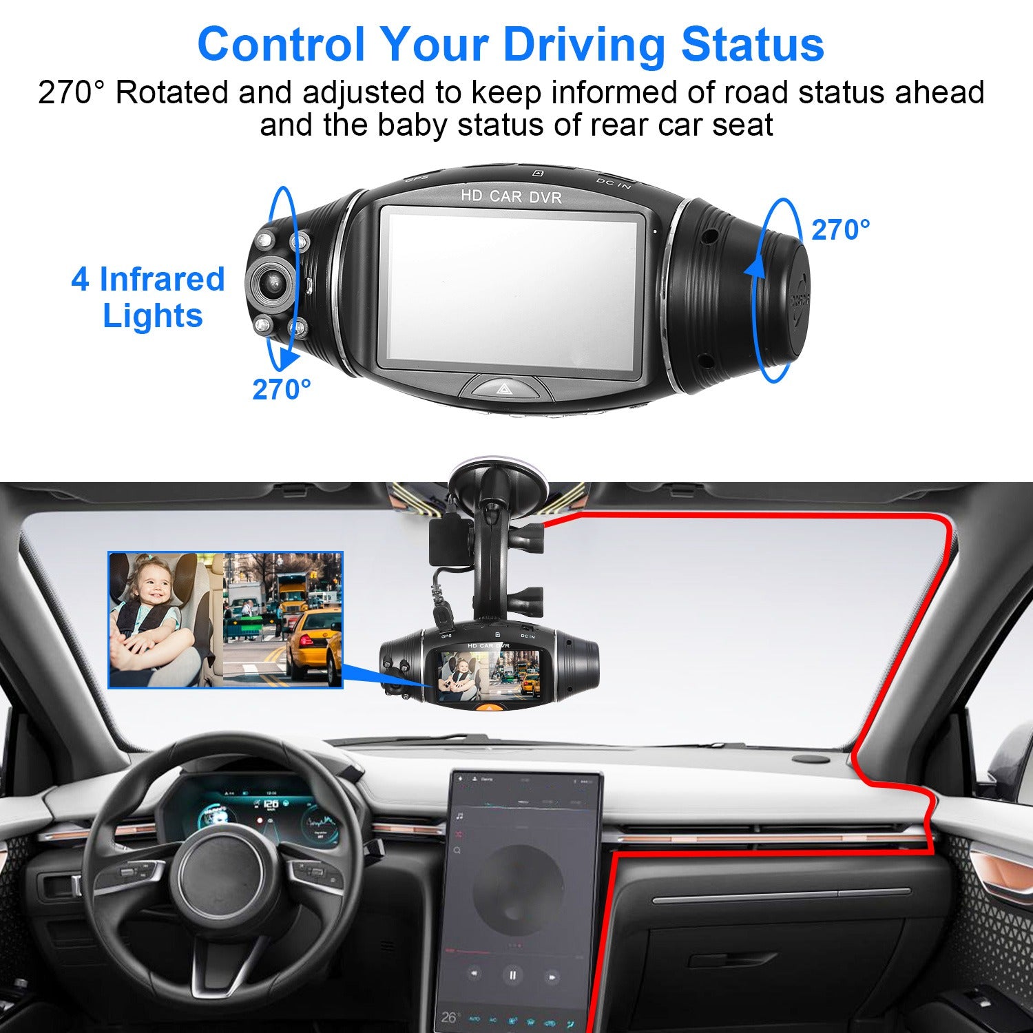 FHD 1080P Dual Lens Car DVR Dash Cam Automotive - DailySale