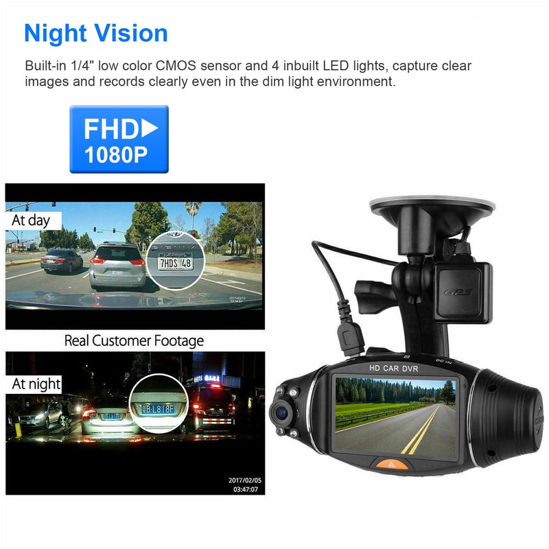 FHD 1080P Dual Lens Car DVR Dash Cam Automotive - DailySale