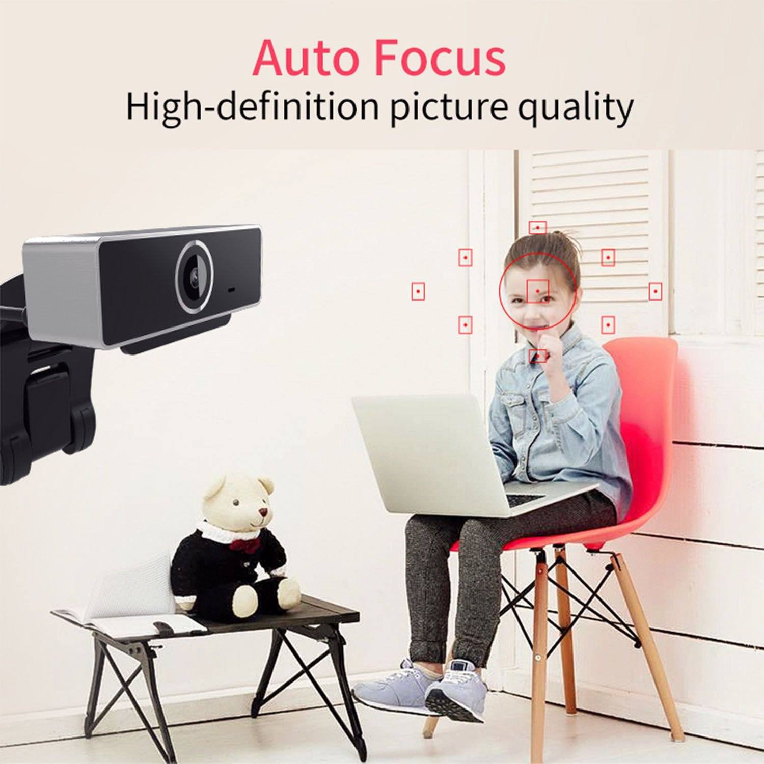 FHD 1080P Webcam USB Auto Focus with Microphone Computer Accessories - DailySale