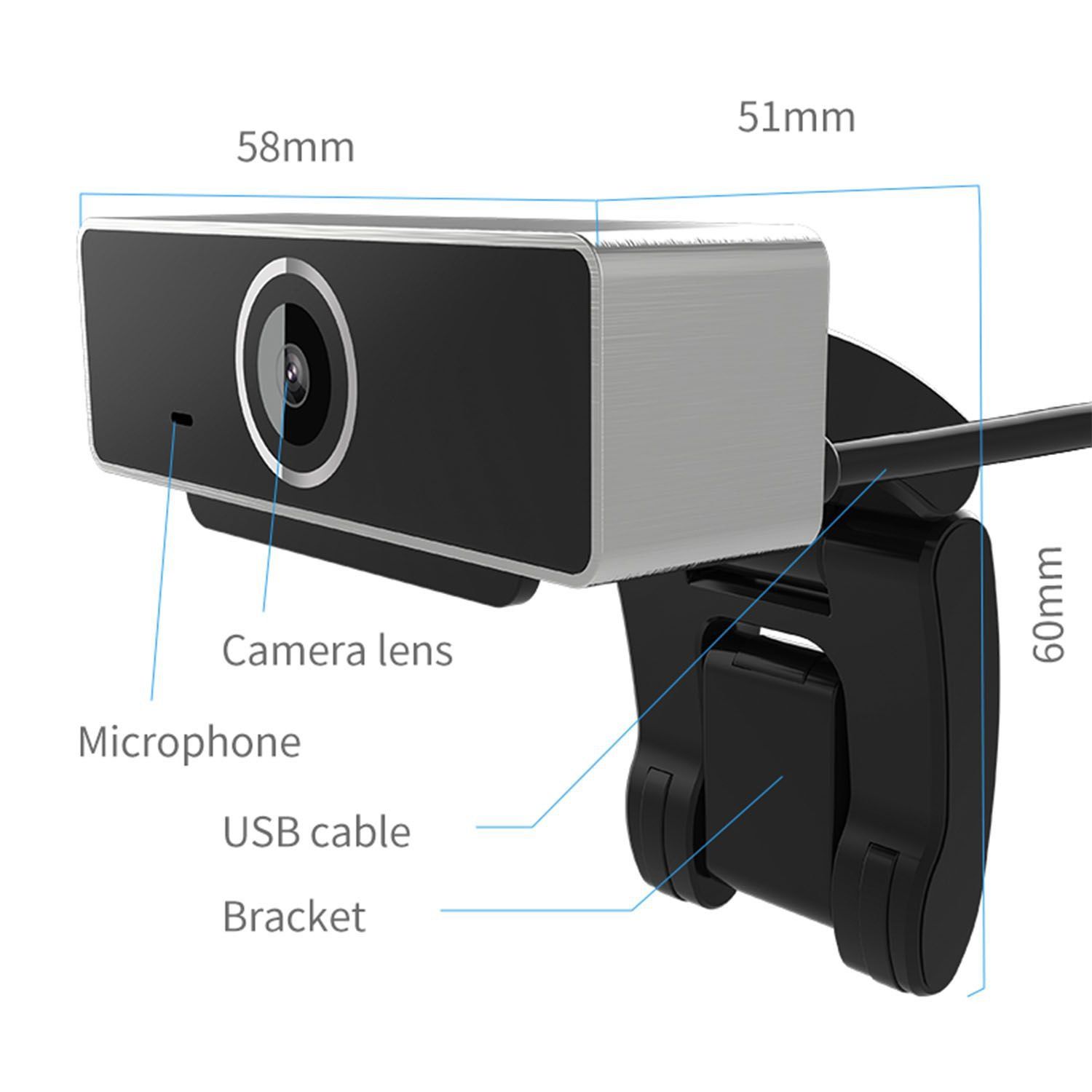 FHD 1080P Webcam USB Auto Focus with Microphone Computer Accessories - DailySale