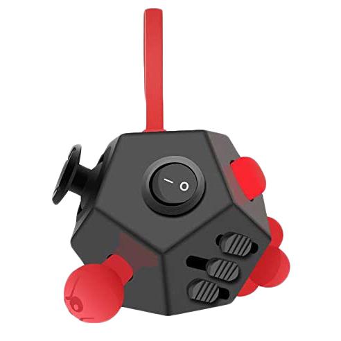Fidget Dodecagon –12-Side Fidget Cube Relieves Stress and Anxiety Anti Depression Cube Toys & Games Black/Red - DailySale