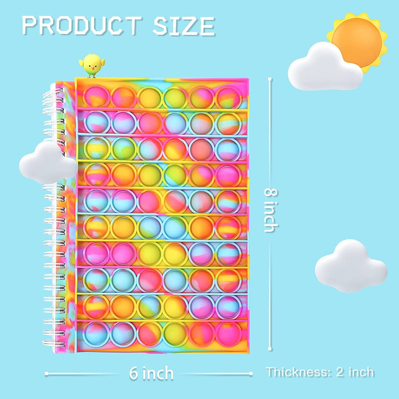 Fidget Spiral Notebook Push Pop Bubble Fidget Sensory Toy Wellness - DailySale
